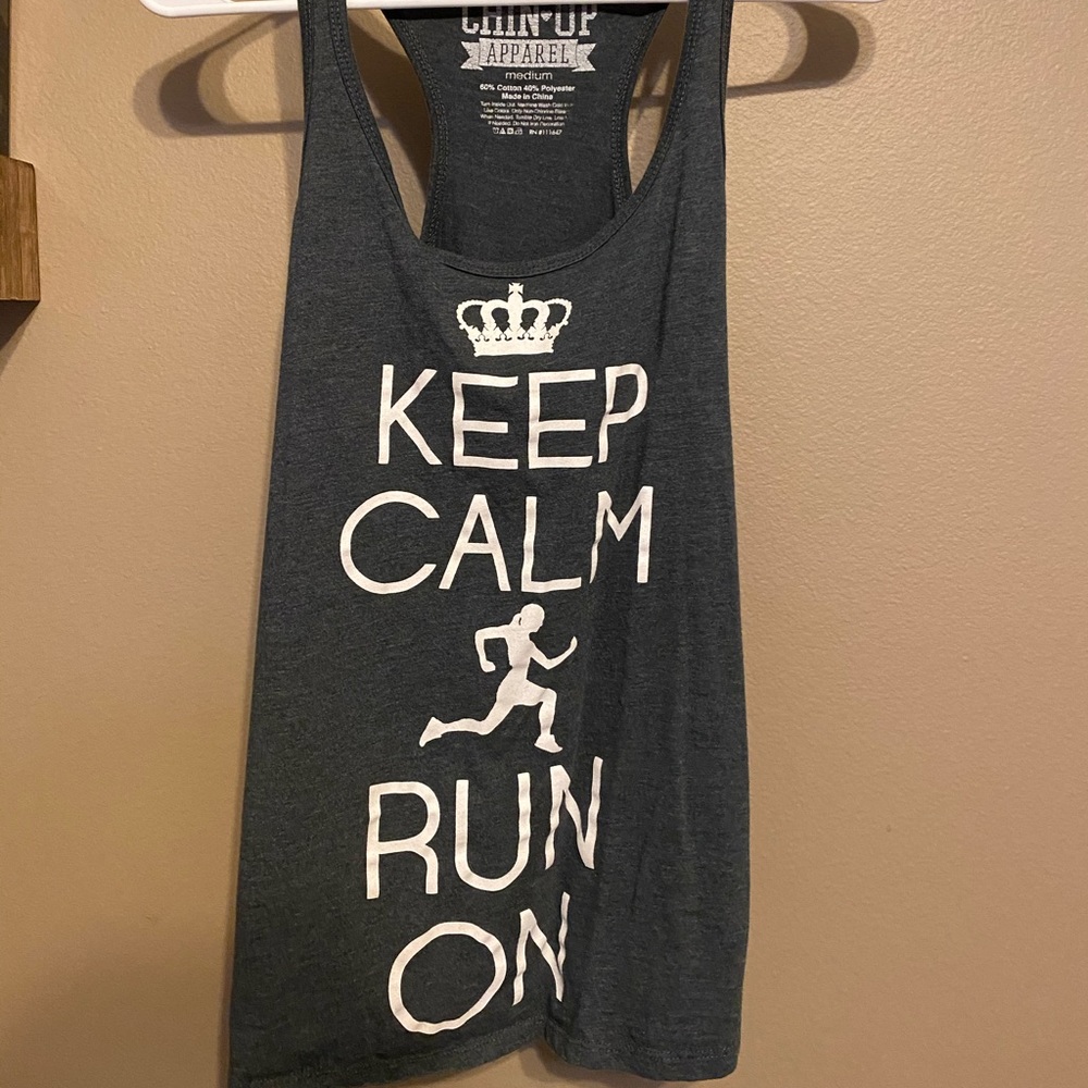 Keep calm and run on tank top